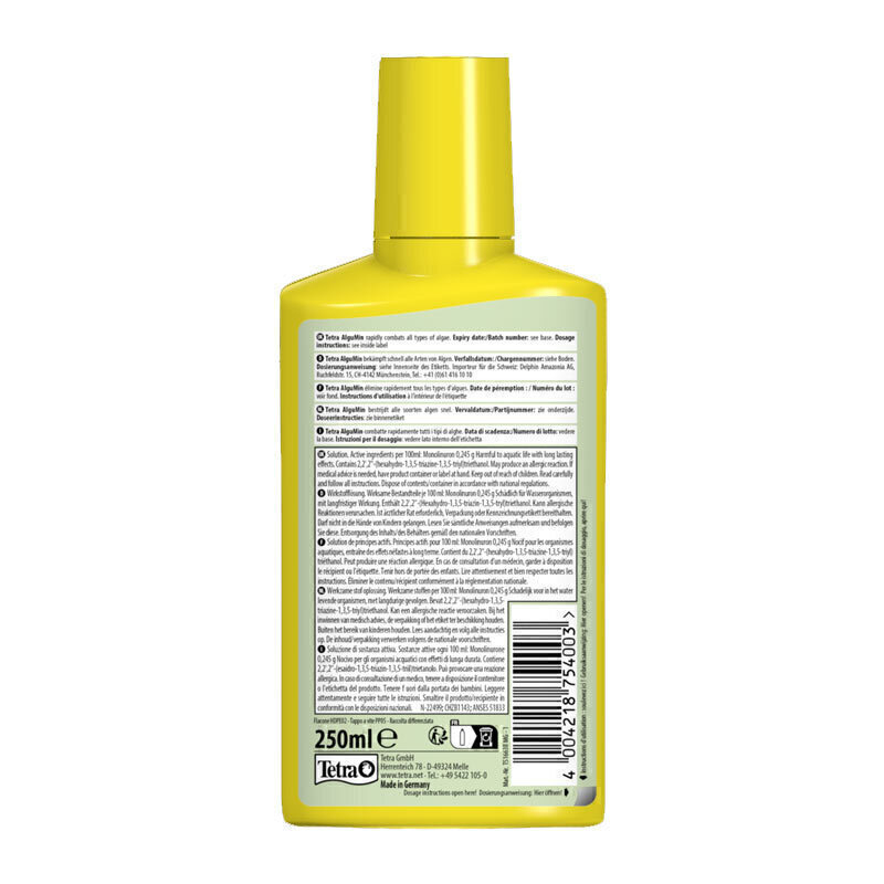 عکس پشت بطری ضد جلبک تترا Tetra Algumin Plus حجم 100 میلی لیتر 