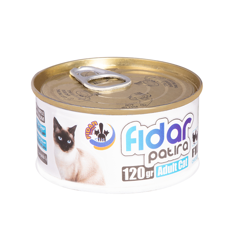 عکس کامل کنسرو غذای گربه فیدار مدل Adult Chicken & Apple وزن 120 گرم 