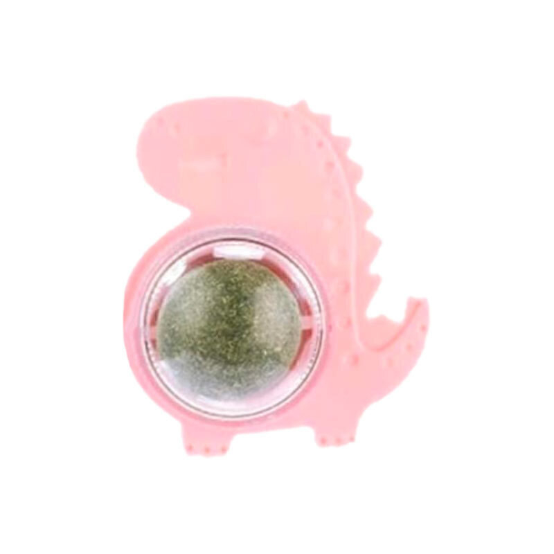  تصویر آبنبات تشویقی طرح دار گربه با طعم کت نیپ Cat Mint Toy Ball وزن 100 گرم طرح دایناسور صورتی 