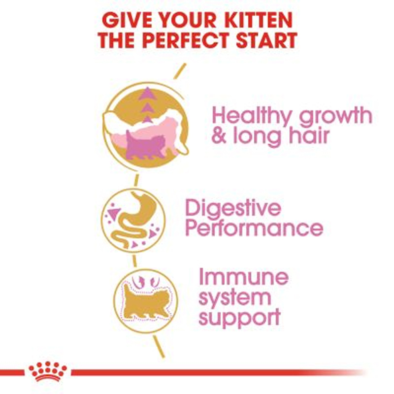 عکس نحوه ی عملکرد غذای خشک گربه رویال کنین مدل Kitten Persian وزن 2 کیلوگرم 