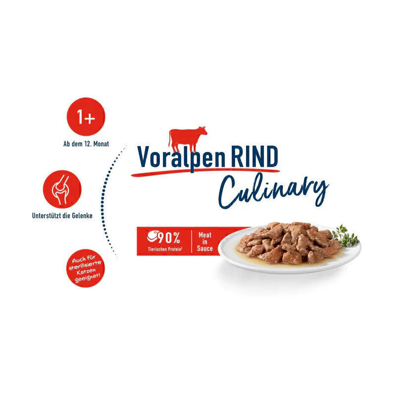 محتویات پوچ گربه هپی کت با طعم گوشت گاو Happy Cat Culinary Bavarian Beef وزن 85 گرم 