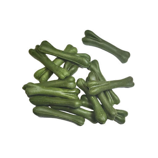  عکس جزییات و محتویات تشویقی استخوانی سگ فرشی Freshy Green Dental Bones بسته 15 عددی 
