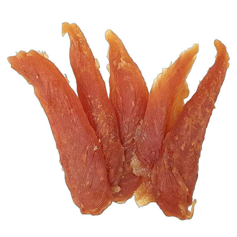  تصویر محتویات تشویقی گربه هاپومیل مدل Chicken Soft Fillet وزن 100 گرم 
