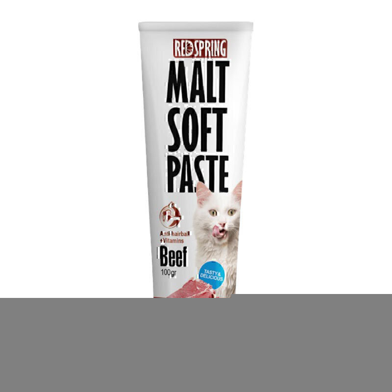  تصویر خمیر مالت گربه رداسپرینگ با طعم گوشت Redspring Malt Soft Paste Beef وزن 100 گرم از نمای رو به رو 