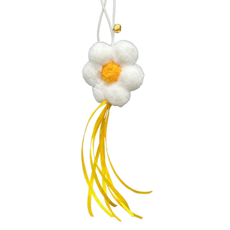  عکس اسباب بازی گربه پرس پت مدل آویز چسبان طرح گل ربان‌دار Perspet Hanging Cat Toy Flower Model رنگ زرد 
