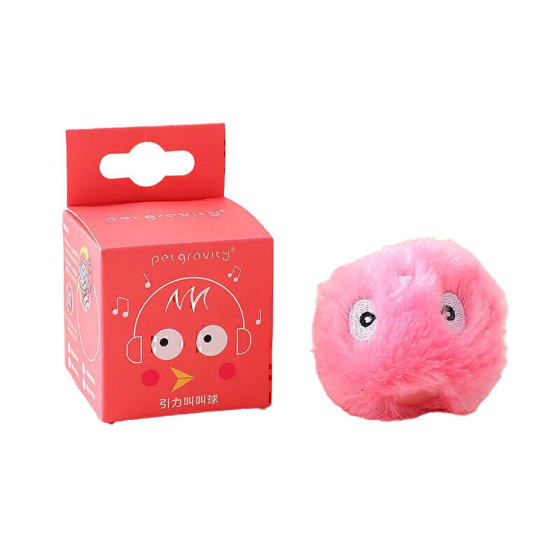  تصویر توپ شیطونک عروسکی حیوانات پت گرویتی Petgravity Chirping Ball رنگ صورتی 