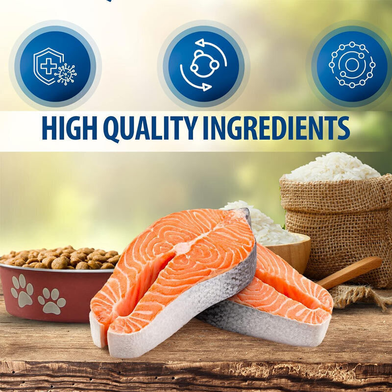  تصویر ویژگی های دانه غذای خشک گربه باطعم سالمون مدل هربال رفلکس پلاس Reflex Plus Hairball & Indoor with Salmon وزن 1 کیل 
