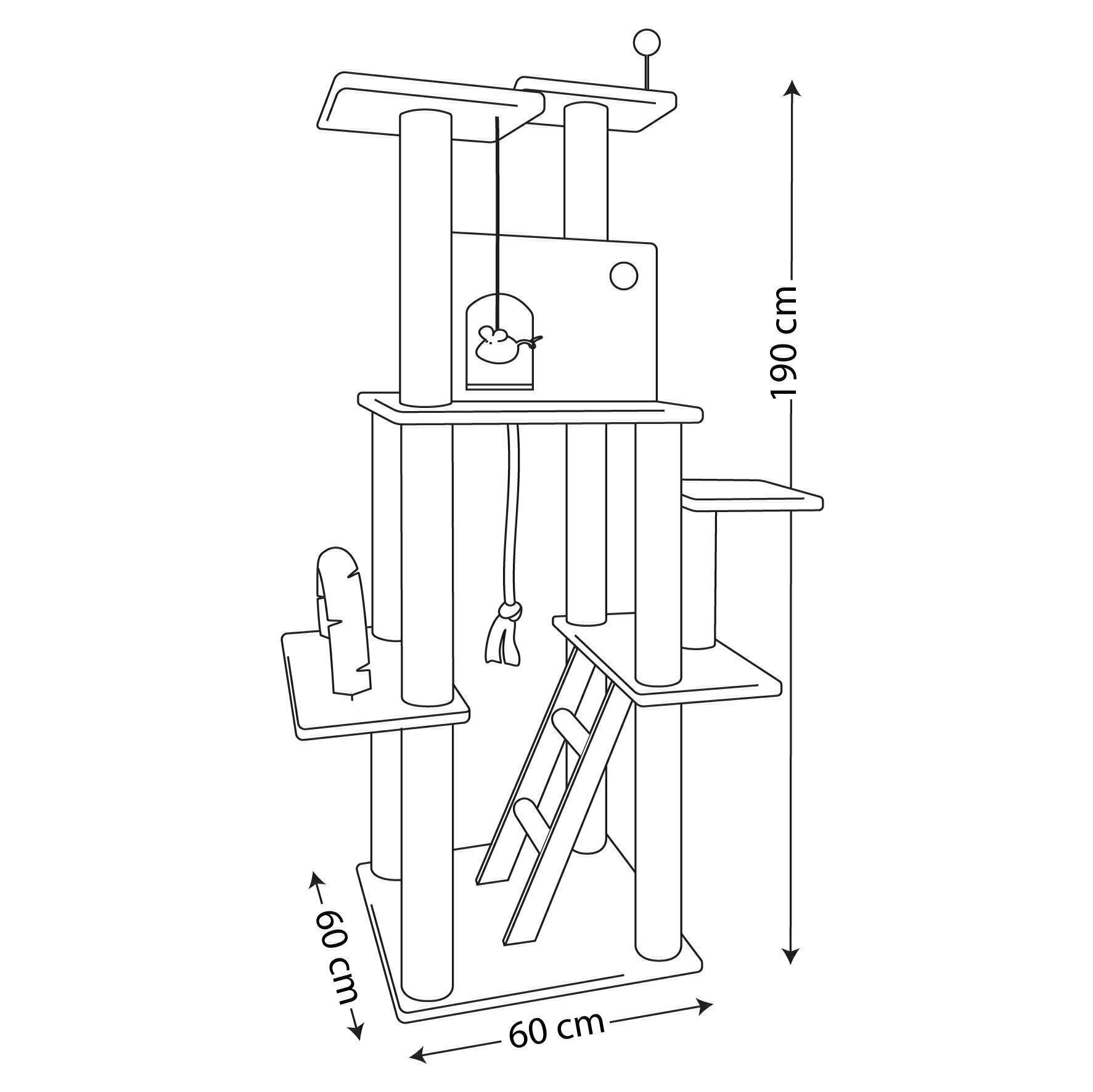  عکس ابعاد درخت گربه نیناپت Ninapet Cat Tree کد N 