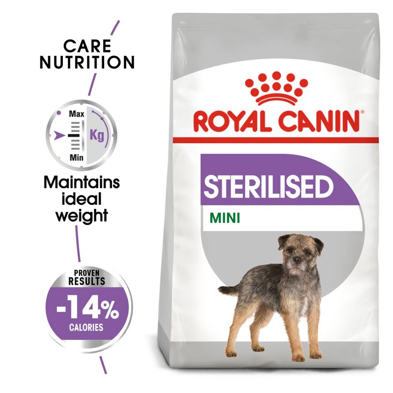  عکس جزییات غذای خشک سگ رویال کنین مدل Mini Sterilised وزن 3 کیلوگرم 