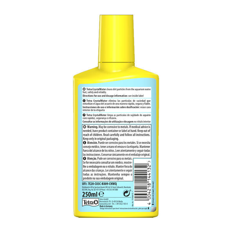  عکس بطری شفاف کننده آب تترا Tetra Crystal Water حجم 100 میلی لیتر از پشت 