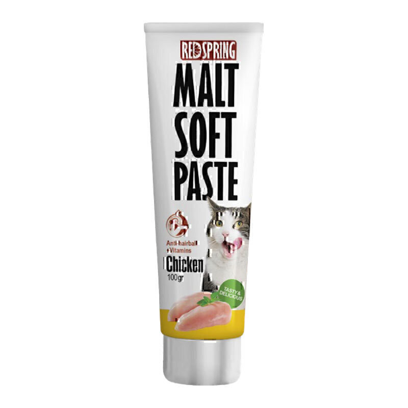  تصویر خمیر مالت گربه رداسپرینگ با طعم مرغ Redspring Malt Soft Paste Chicken وزن 100 گرم از نمای رو به رو 