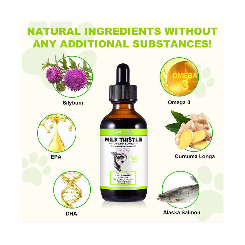 تصویر 2 قطره مناسب پاکسازی کبد سگ با رایحه خار مریم اویمال Oimmal Milk Thistle For Dogs حجم 60 میلی لیتر