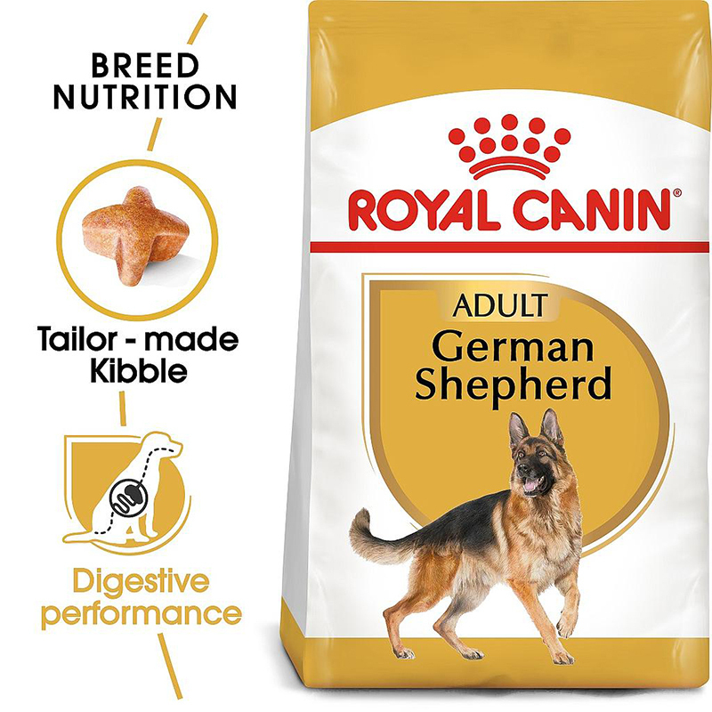  عکس جزییات غذای خشک سگ رویال کنین مدل German Shepherd وزن 3 کیلوگرم 