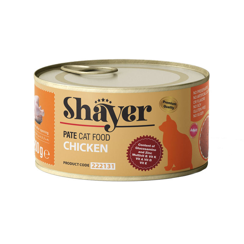  عکس کنسرو غذای گربه شایر مدل Chicken وزن 200 گرم 