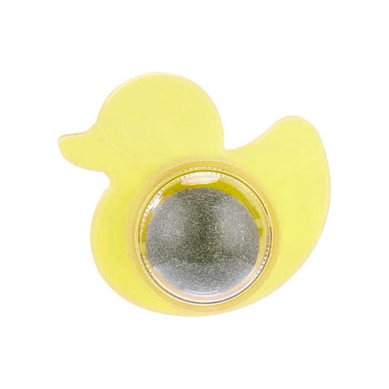  تصویر آبنبات تشویقی طرح دار گربه با طعم کت نیپ Cat Mint Toy Ball وزن 100 گرم طرح اردک زرد 