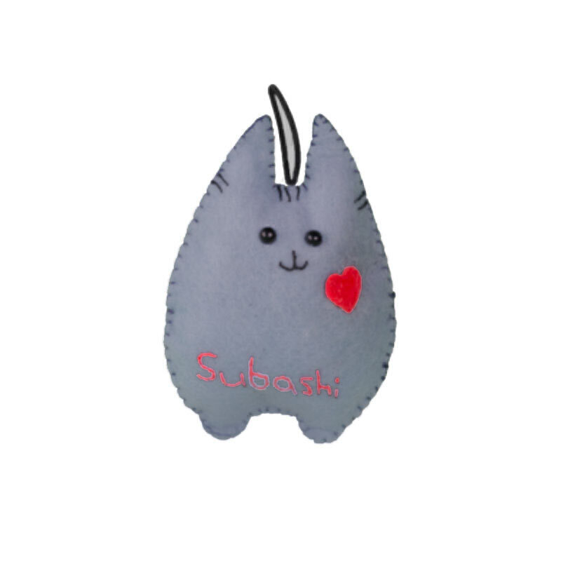  عکس عروسک گربه طرح گربه سوباشی Subashi Catnip Puppet رنگ طوسی 