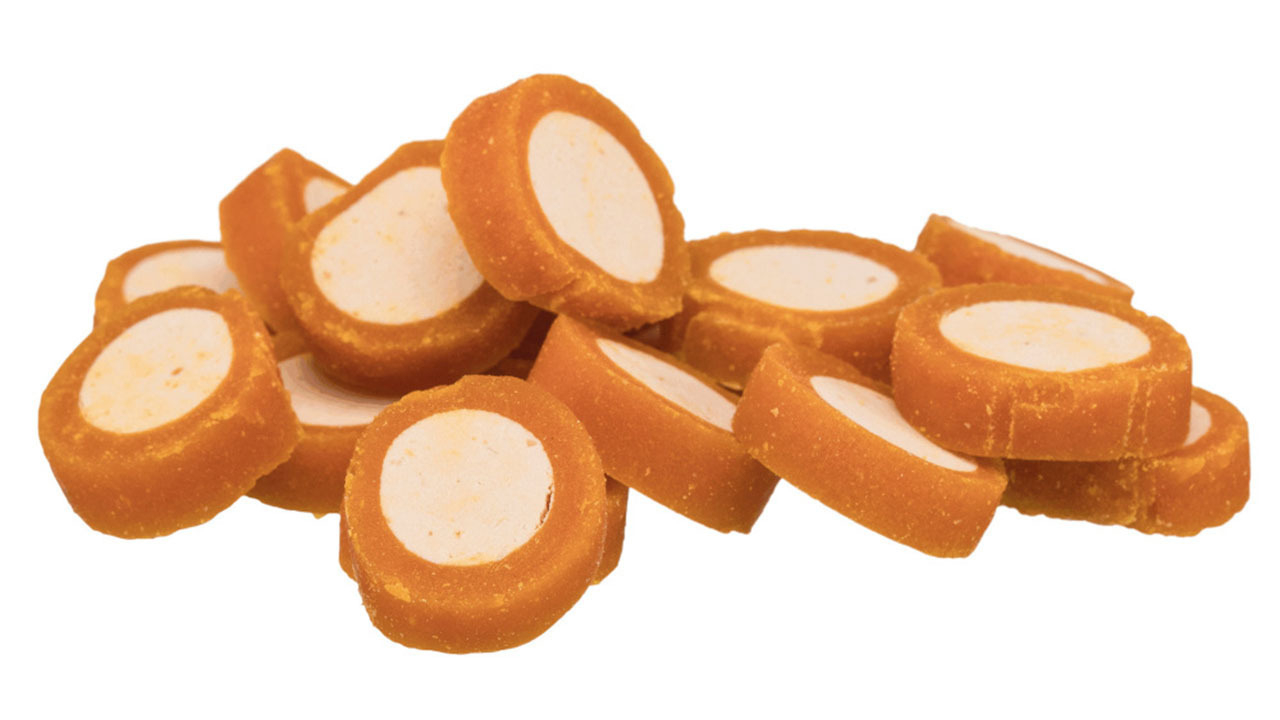  تصویر 2 تشویقی سگ تریکسی با طعم مرغ و پنیر Trixie PREMIO Chicken Cheese Rolls وزن 100 گرم 
