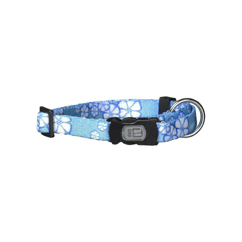  عکس قلاده گردنی بدون لید حیوانات هاگن Hagen Dogit NeckCollar Without Leash سایز XS زمینه آبی با گ های سفید 