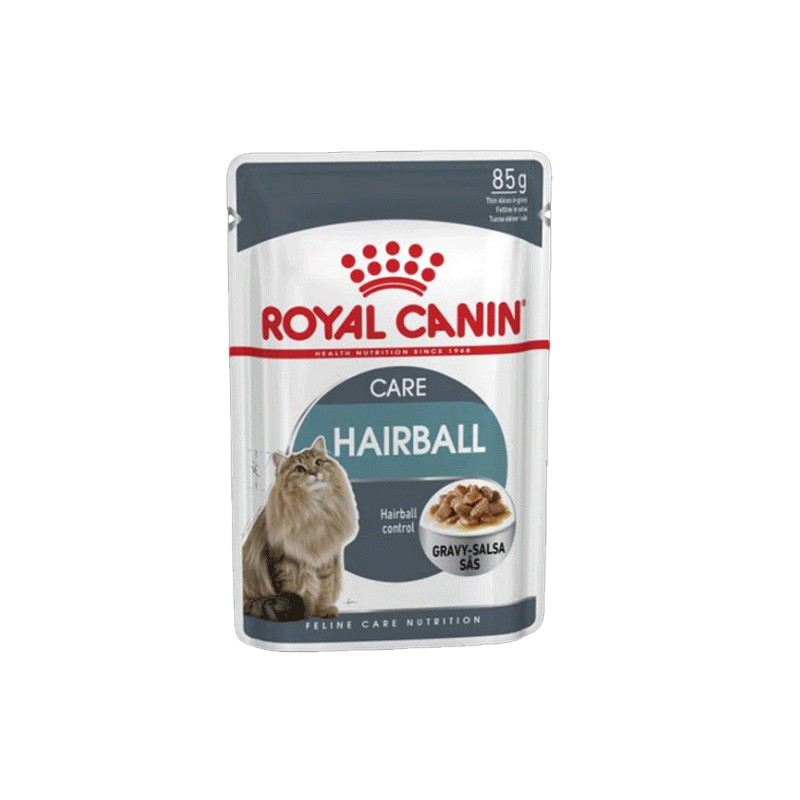  تصویر پوچ گربه رویال کنین مدل Hairball Care وزن 85 گرم 