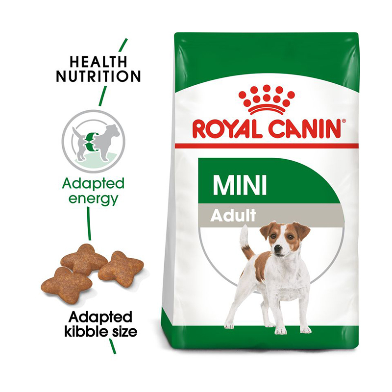 تصویر توضیحات محتویات غذای خشک سگ رویال کنین Royal Canin Mini Adult وزن 8 کیلوگرم