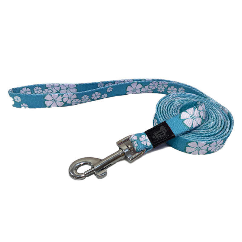  لید سگ هاگن Hagen Dogit Leash سایز M زمینه آبی با گل های سفید 