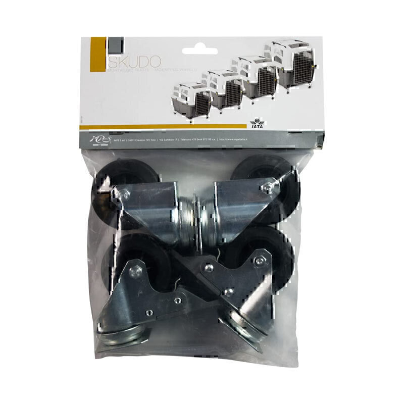  عکس بسته بندی چرخ باکس حمل حیوانات اسکودو Skudo Mounting Wheels سایز 4 تا 7 بسته 4 عددی 
