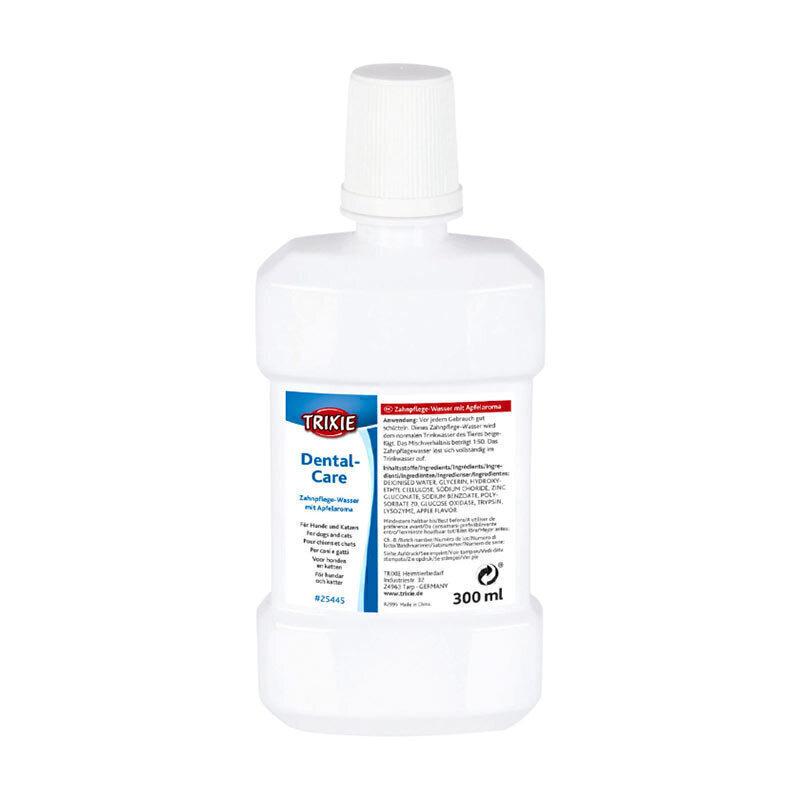  تصویر دهانشویه سگ و گربه تریکسی Dental Care Water with Apple Aroma حجم 300 میلی لیتر(پشت) 