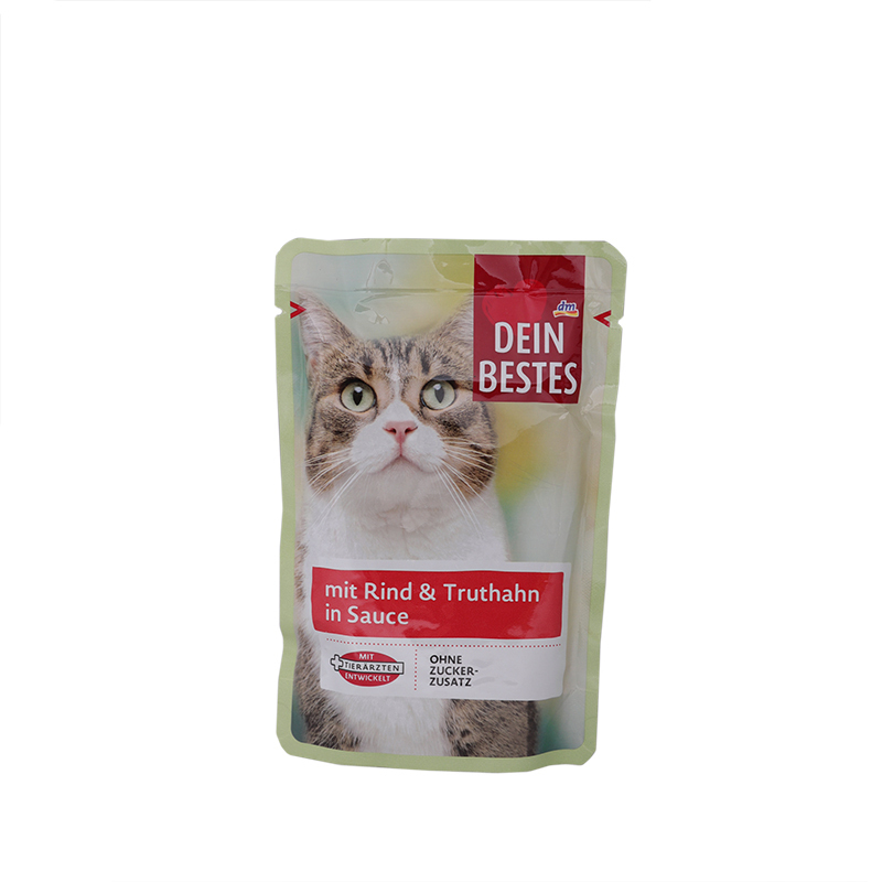  عکس بسته بندی پوچ گربه دین بستس مدل Beef & Turkey وزن 100 گرم 