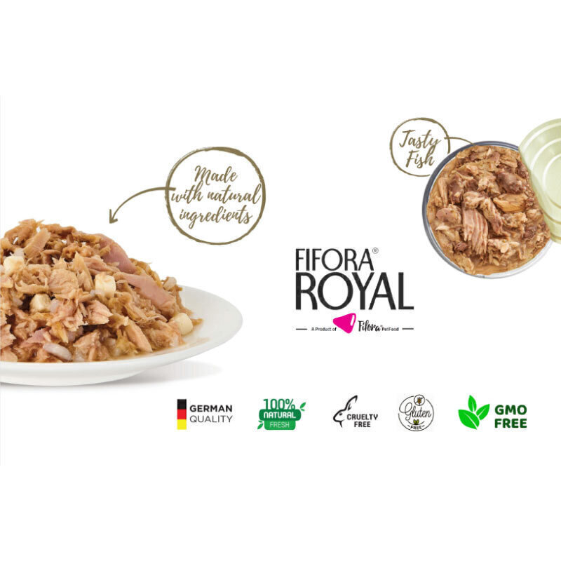  تصویر 3 کنسرو غذای گربه فیفورا با طعم فیله ماهی کلاسیک Fifora Royal With Fish Fillet Classic وزن 120 گرم 