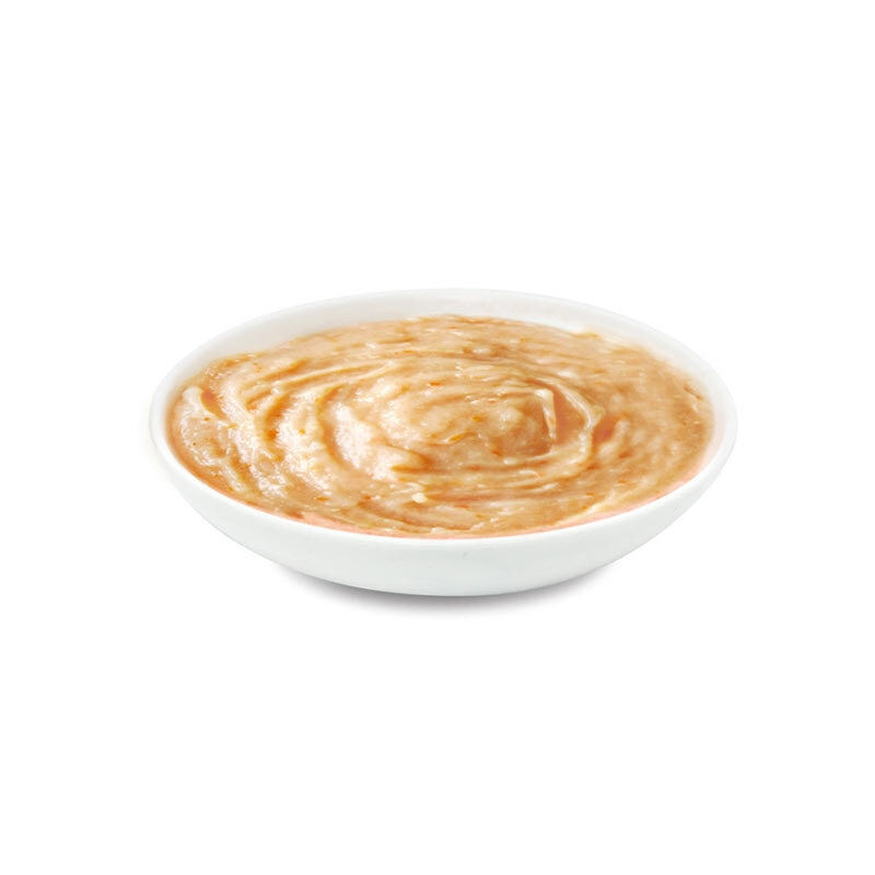 عکس محتویات پودینگ گربه ونپی با طعم ماهی سالمون، مرغ و هویج Wanpy Soup Salmon, Chicken & Carrot