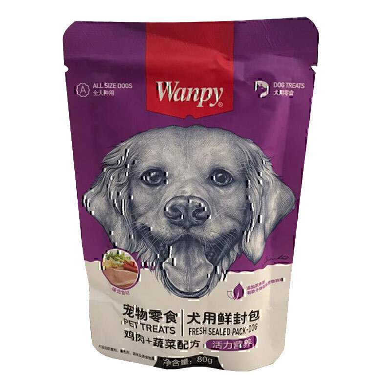  تصویر پوچ سگ ونپی با طعم مرغ و سبزیجات Wanpy Chicken & Vegetable وزن ۸۰ گرم 