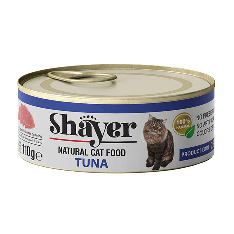  عکس کنسرو غذای گربه شایر مدل Tuna وزن 110 گرم 1 