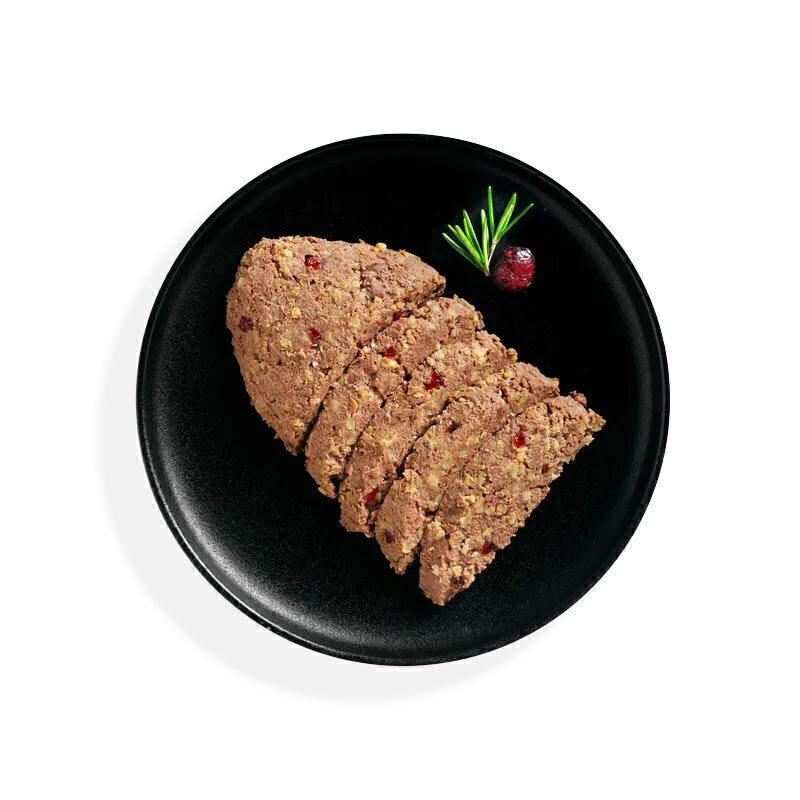 عکس محتویات پوچ سگ بلکاندو با طعم گوشت, پاستا و کدو Belcando Wenison With Millet & Lingoberry در بشقاب