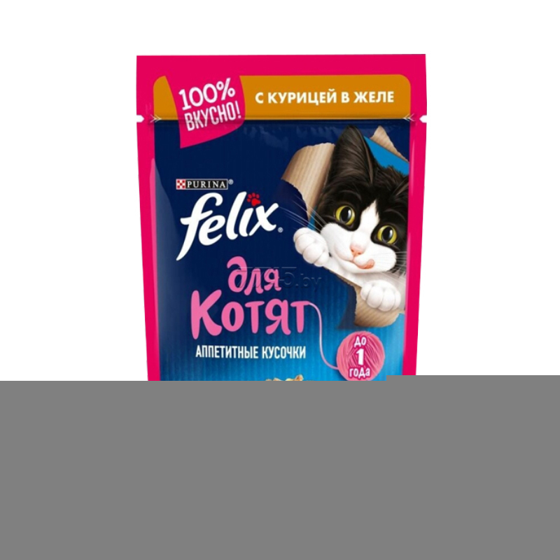  تصویر پوچ بچه گربه فلیکس با طعم مرغ Felix Kitten Chicken وزن 75 گرم 