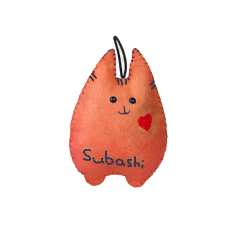  عکس عروسک گربه طرح گربه سوباشی Subashi Catnip Puppet رنگ نارنجی 