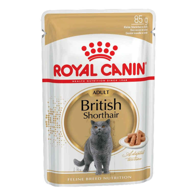  تصویر بسته غذای تر گربه رویال کنین مدل Adult British ShortHair 