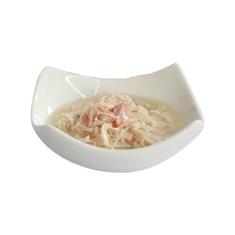 تصویر محتویات کنسرو غذای گربه کیت کت با طعم مرغ و ماهی KitCat Chicken & Skipjack In Gravy وزن 70 گرم