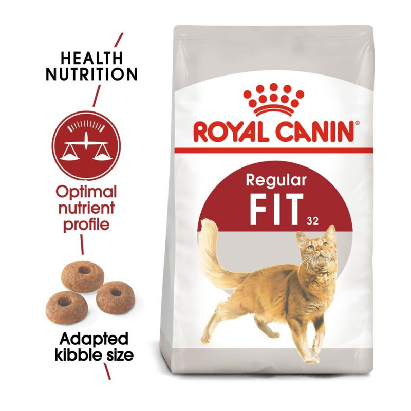  عکس جزییات بسته بندی غذای خشک گربه رویال کنین مدل Regular Fit 32 وزن 2 کیلوگرم 