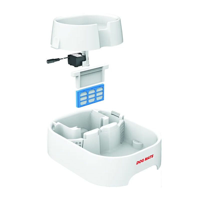 عکس اجزا تشکیل دهنده و فیلتر درونی آبخوری سگ و گربه داگ میت Dog Mate Pet Water Fountain حجم 6 لیتر