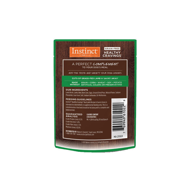  تصویر پشت پوچ سگ اینستینکت با طعم گوشت بره در سس Instinct In Savory Gravy With Lamb وزن 85 گرم 