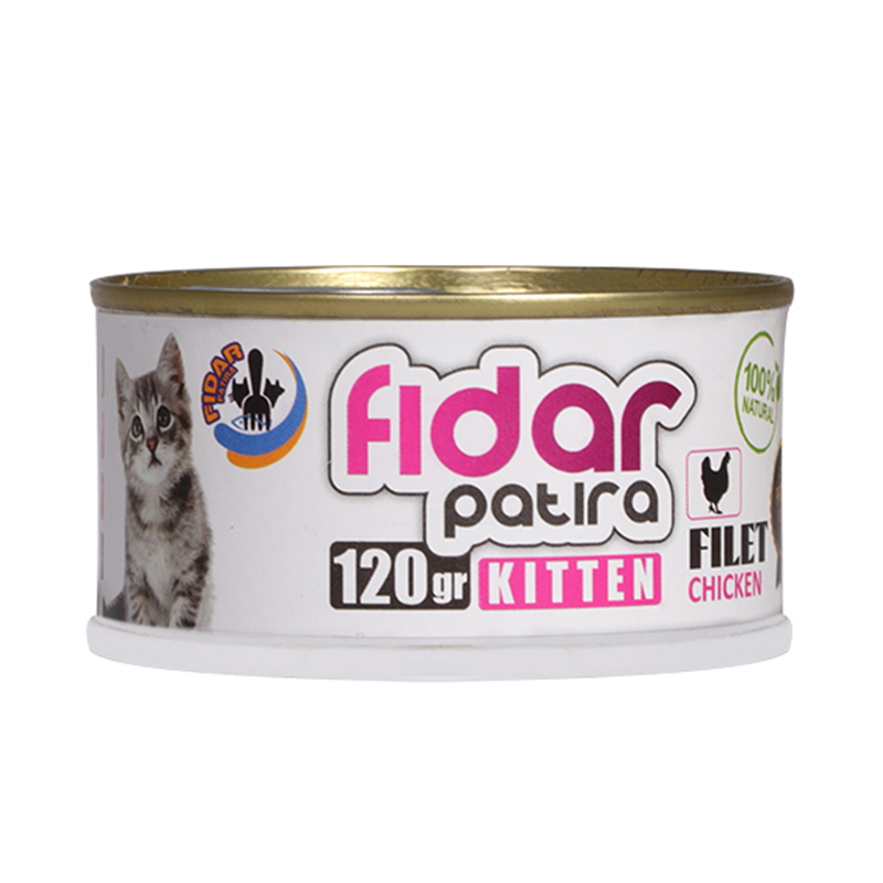  عکس کنسرو غذای بچه گربه فیدار مدل Kitten Chicken Filet وزن 120 گرم 