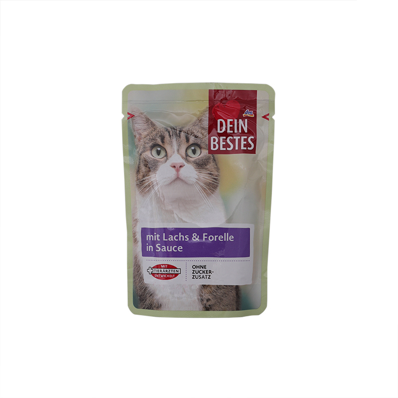  عکس بسته بندی پوچ گربه دین بستس مدل Salmon & Trout وزن 100 گرم 