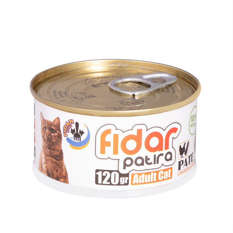  عکس کامل کنسرو غذای گربه فیدار مدل Adult Chicken & Beef وزن 120 گرم 
