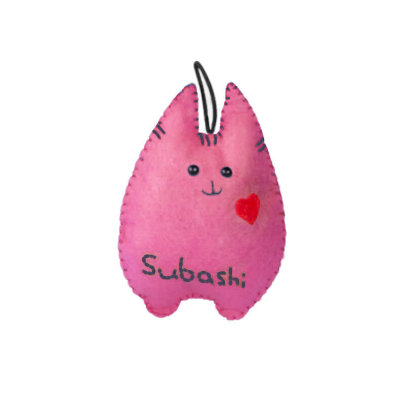  عکس عروسک گربه طرح گربه سوباشی Subashi Catnip Puppet رنگ صورتی 