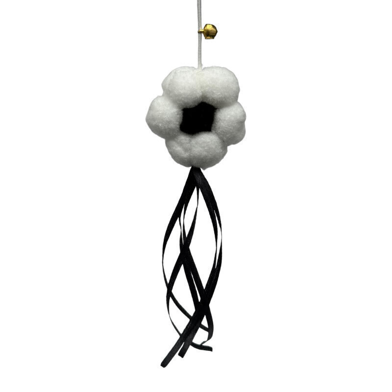  عکس اسباب بازی گربه پرس پت مدل آویز چسبان طرح گل ربان‌دار Perspet Hanging Cat Toy Flower Model رنگ مشکی 
