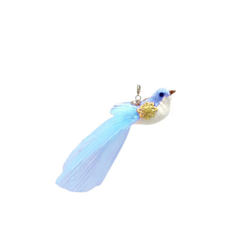  تصویر اسباب بازی پرنده فنری گربه Cat Feather Toy رنگ آبی 