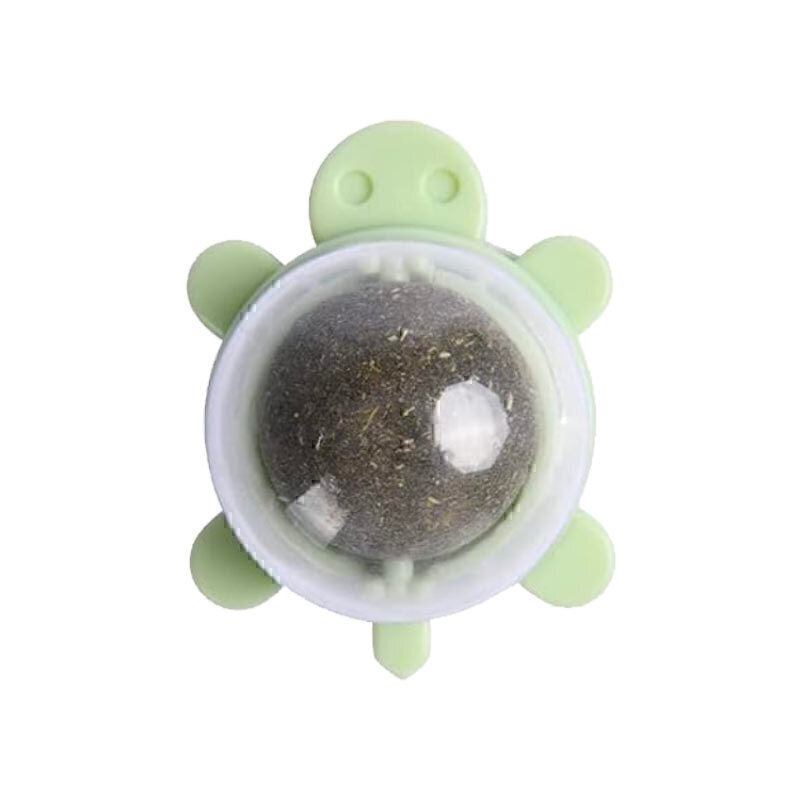  تصویر آبنبات تشویقی طرح دار گربه با طعم کت نیپ Cat Mint Toy Ball وزن 100 گرم طرح لاکپشت سبز 