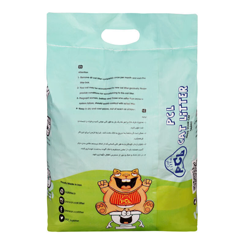  تصویر خاک گربه پی سی ال مدل PCL03 وزن 10 کیلوگرم(پشت محصول) 