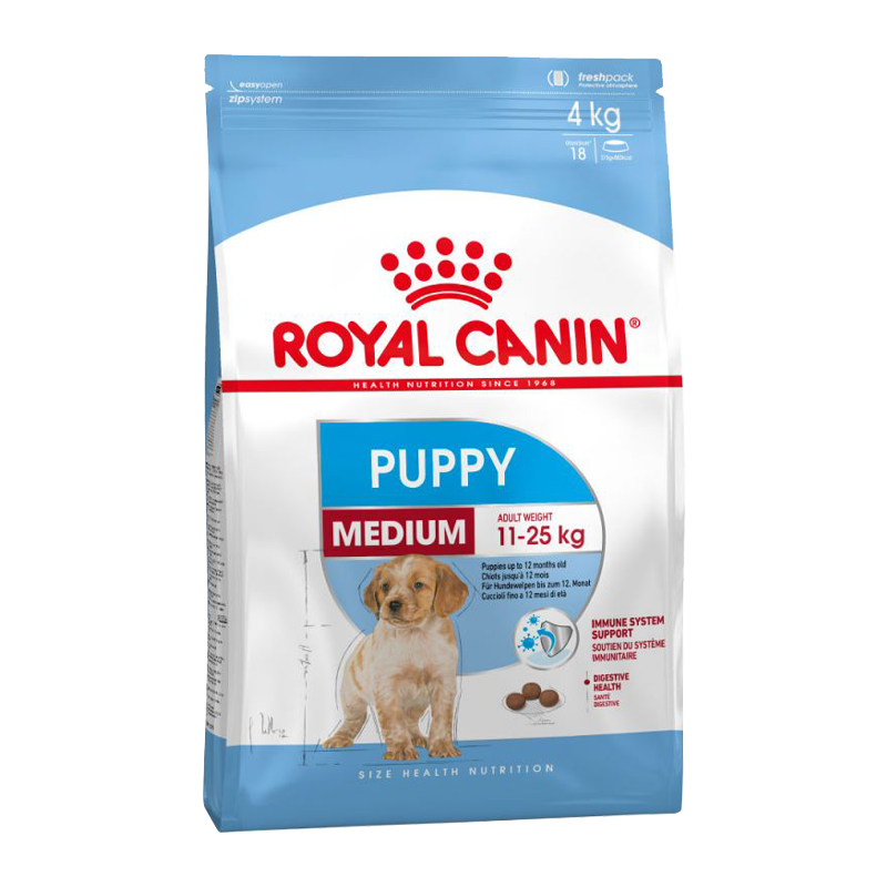  بسته غذای خشک و تر توله سگ رویال کنین مدل Medium Puppy 2 