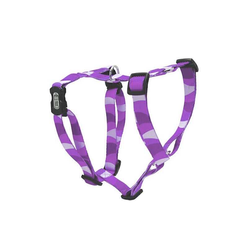  عکس قلاده کتفی تسمه ای بدون لید سگ هاگن Hagen Dogit Harness without Leash سایز M طرح بنفش راه راه 